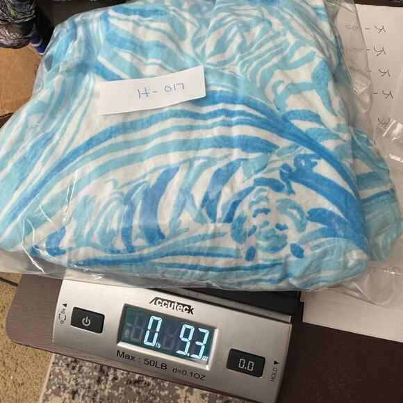 Lilly Pulitzer Sarasota Tunic Dress Blue White Swirl Print Rayon Size L - Picture 15 of 15